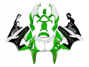 Achat Carénages Moto Kawasaki ZX7R 1996-2003 - Blanc Vert Noir Or Silkolene Dunlop