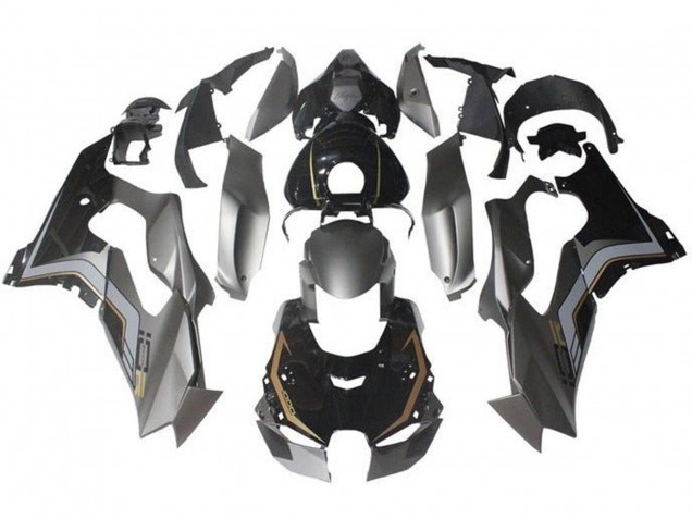 Carénages Moto Kawasaki ZX10R 2021-2025 - Gris Noir Brillant Or