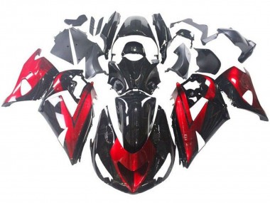 Achat Carénages Moto Kawasaki ZX14R ZZR1400 2006-2011 - Rouge Noir Brillant