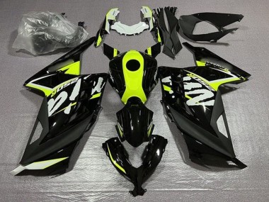 Achat Carénages Moto Kawasaki EX300 2013-2024 - Noir Brillant Jaune Néon Blanc