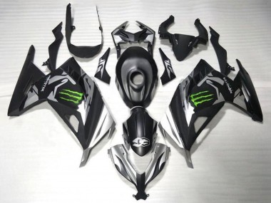 Achat Carénages Moto Kawasaki EX300 2013-2024 - Noir Mat Argent Vert Monstre