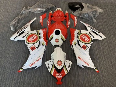Achat Carénages Moto Kawasaki EX300 2013-2024 - Blanc Rouge Lucky Strike