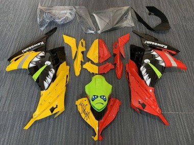 Achat Carénages Moto Kawasaki EX300 2013-2024 - Jaune Rouge Vert Requin