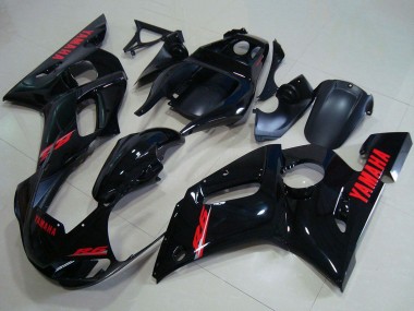 Achat Carénages Moto Yamaha YZF R6 1998-2002 - Noir Brillant Rouge Décalque