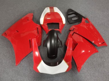 Achat Carénages Moto Ducati 748/916/996/998 1993-2005 - Blanc Rouge Or Noir Mat Courses