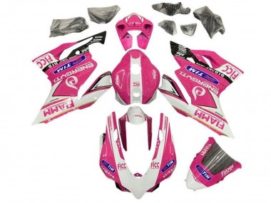 Achat Carénages Moto Ducati Panigale 899/1199 2011-2014 - Rose Blanc Noir Brillant Fiamm