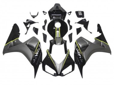 Achat Carénages Moto Honda CBR1000RR 2006-2007 - Gris Noir Brillant Jaune Bande
