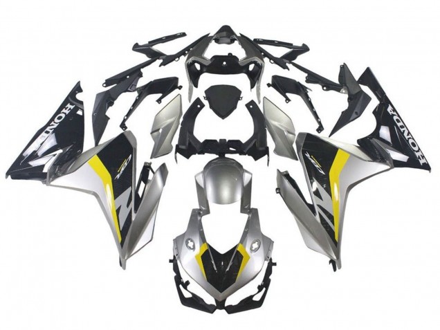 Carénage Moto Honda CBR500R 2019-2021 - Argent Noir Brillant Jaune