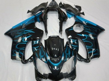 Achat Carénages Moto Honda CBR600 F4i 2004-2007 - Noir Brillant Bleu Clair Flamme