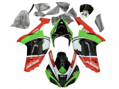 Achat Carénages Moto Kawasaki ZX6R 2007-2008 - Rouge Vert Noir Blanc