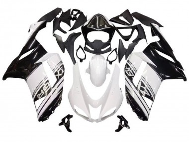 Achat Carénages Moto Kawasaki ZX6R 2007-2008 - Blanc Noir Argent Bande