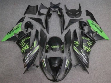 Achat Carénages Moto Kawasaki ZX6R 2009-2012 - Noir Mat Vert Monstre