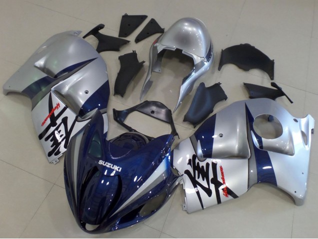 Carénages Moto Suzuki GSXR 1300 Hayabusa 1996-2007 - Argent Bleu Foncé