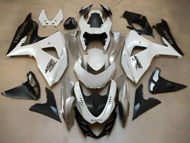 Achat Carénages Moto Suzuki GSXR 1000 2009-2016 - Blanc Perle Argent Noir Mat