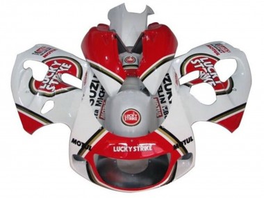 Achat Carénages Moto Suzuki GSXR 600 / GSXR 750 1996-2000 - Blanc Rouge Lucky Strike