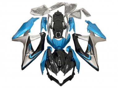 Achat Carénages Moto Suzuki GSXR 600 / GSXR 750 2008-2010 - Bleu Clair Argent Noir Brillant