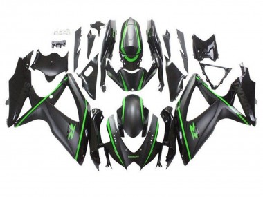 Achat Carénages Moto Suzuki GSXR 600 / GSXR 750 2008-2010 - Noir Mat Vert Bande