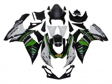 Achat Carénages Moto Suzuki GSXR 600 / GSXR 750 2011-2024 - Blanc Vert Noir Monstre 46
