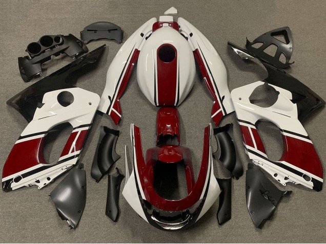 Carénages Moto Yamaha YZF600R Thundercat 1996-2007 - Blanc Rouge Foncé