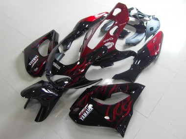 Achat Carénages Moto Yamaha YZF 1000R Thundecourses 1997-2007 - Noir Blanc Rouge Flamme