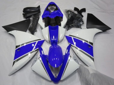Achat Carénages Moto Yamaha YZF 1000 R1 2009-2011 - Blanc Bleu Argent Noir Mat