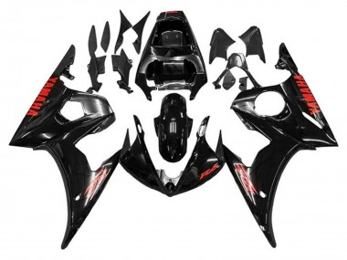 Achat Carénages Moto Yamaha YZF R6 2005 - Noir Brillant Rouge