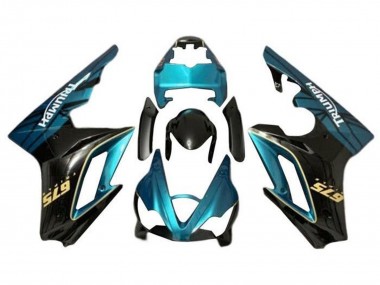 Achat Carénage Moto Triumph Daytona 675 Triple 2009-2012 - Bleu Sarcelle Noir Brillant