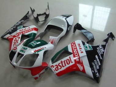 Achat Carénage Moto Honda VTR1000 2000-2006 - Blanc Rouge Vert Noir Brillant Castrol