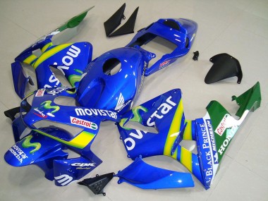 Achat Carénage Moto Honda CBR600RR 2003-2004 - Bleu Jaune Vert MoviStar