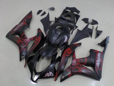 Achat Carénages Moto Honda CBR600RR 2007-2008 - Noir Mat Rouge Crâne