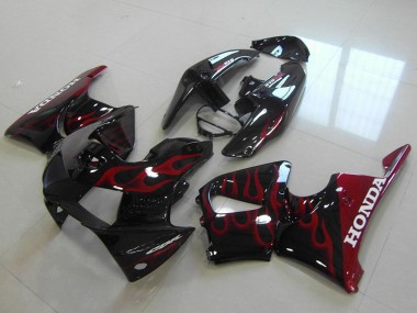 Achat Carénages Moto Honda CBR900RR 919 1998-1999 - Noir Brillant Rouge Flamme