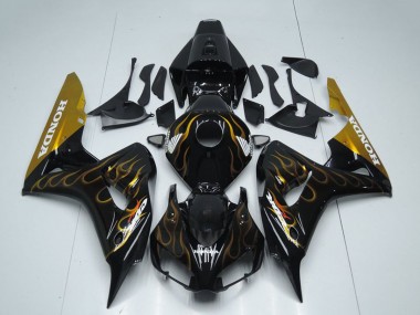 Achat Carénage Moto Honda CBR1000RR 2006-2007 - Noir Brillant Or Flamme