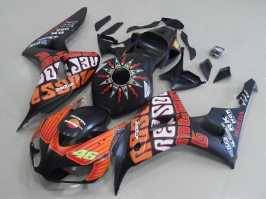 Achat Carénages Moto Honda CBR1000RR 2006-2007 - Noir Mat Orange Rossi 46