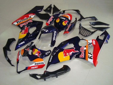 Achat Carénages Moto Suzuki GSXR 1000 2005-2006 - Bleu Foncé Jaune Red Bull Repsol