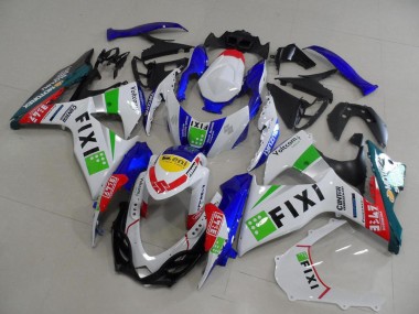 Achat Carénages Moto Suzuki GSXR 1000 2009-2016 - Blanc Bleu Vert Jaune Rouge Fixi