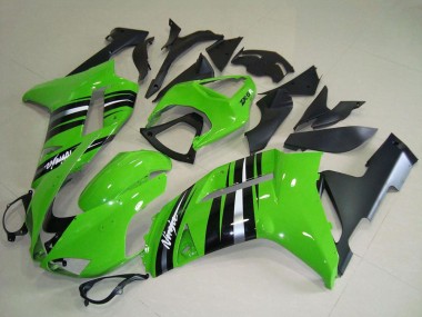 Achat Carénages Moto Kawasaki ZX6R 2007-2008 - Vert Argent Bande