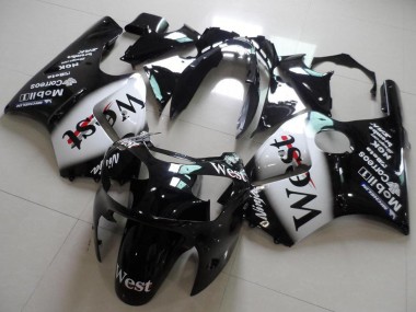 Achat Carénages Moto Kawasaki ZX12R 2000-2001 - Noir Brillant Blanc West