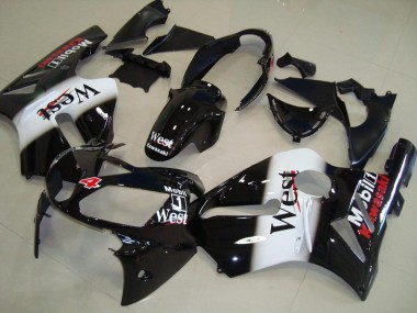 Achat Carénages Moto Kawasaki ZX12R 2002-2006 - Noir Brillant Blanc West Rouge
