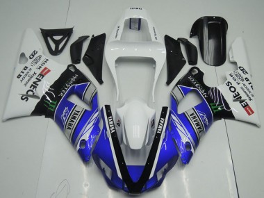 Achat Carénages Moto Yamaha YZF R1 2000-2001 - Blanc Bleu Noir ENEOS Monstre