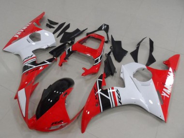 Achat Kits Carénage Moto Yamaha YZF R6 2003-2004 - Blanc Rouge Noir Brillant