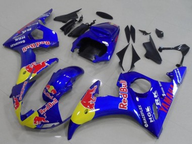 Achat Carénages Moto Yamaha YZF R6 2003-2004 - Bleu Jaune Red Bull