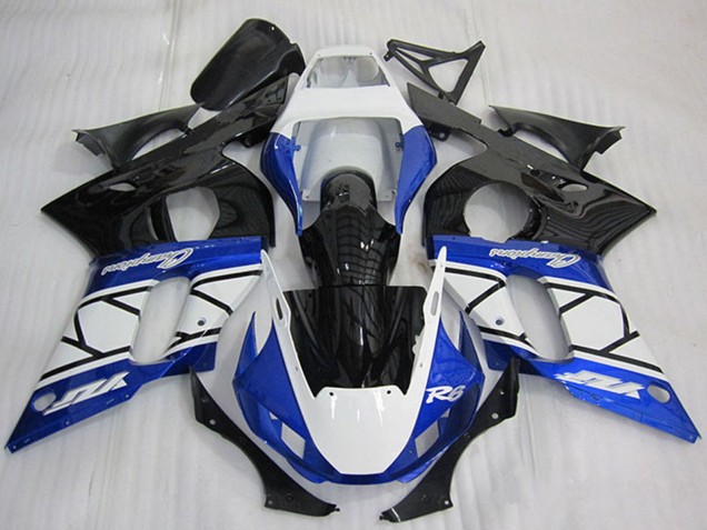 Carénage Moto Yamaha YZF R6 1998-2002 - Blanc Bleu Noir Brillant Champions