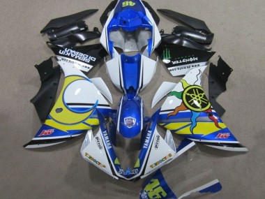 Achat Carénages Moto Yamaha YZF R1 2009-2011 - Blanc Bleu Jaune Vert Monstre Semakin Didepan