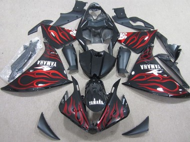 Achat Carénages Moto Yamaha YZF R1 2009-2011 - Noir Brillant Rouge Flamme