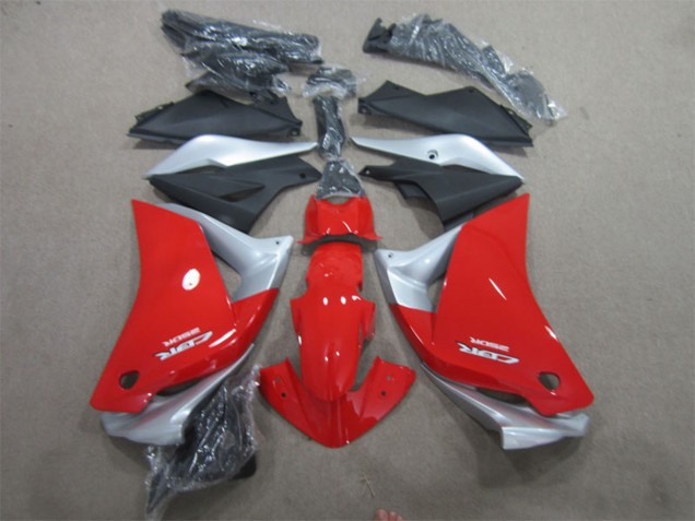 Carénages Moto Honda CBR125R 2011-2016 - Argent Rouge Noir Mat