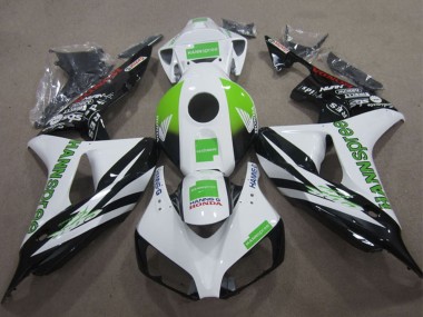 Achat Carénages Moto Honda CBR1000RR 2006-2007 - Blanc Vert Noir Brillant Hannspree