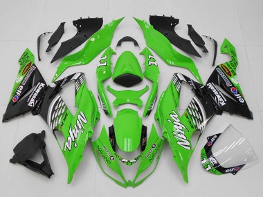 Achat Carénages Moto Kawasaki ZX6R 2013-2018 - Vert Blanc Argent Noir Elf Touch4 Bridgestone 11