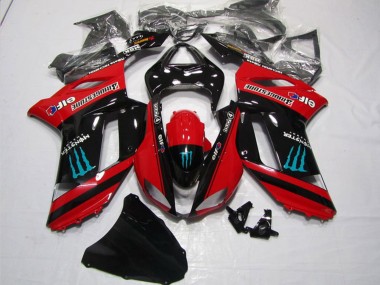 Achat Carénages Moto Kawasaki ZX6R 2007-2008 - Rouge Noir Monstre