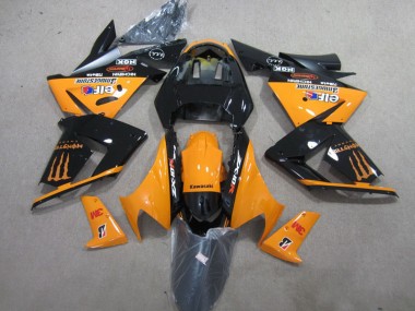 Achat Carénages Moto Kawasaki ZX10R 2004-2005 - Orange Noir Brillant 3M Monstre