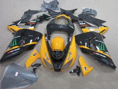 Achat Carénages Moto Kawasaki ZX10R 2006-2007 - Noir Brillant Jaune Vert Touch4 Monstre